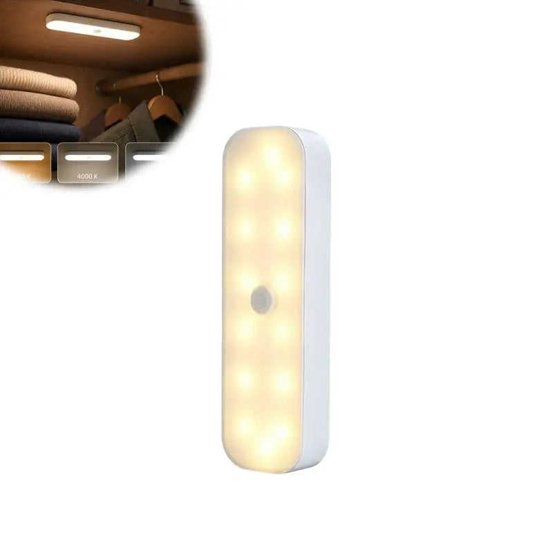 LED Motion Sensor Night Light USB Rechargeable Magnetic Under Cabinet Lighting Wireless Closet Lamp For Kitchen Wardrobe