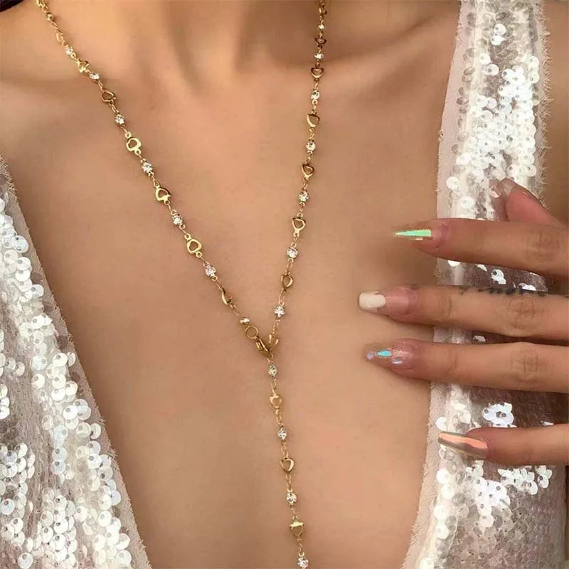 LATS New Luxury Colourful Long Tassel Necklace for Women Shiny Rhinestone Crystal Zircon Choker Bohemian Statement Jewelry Gifts