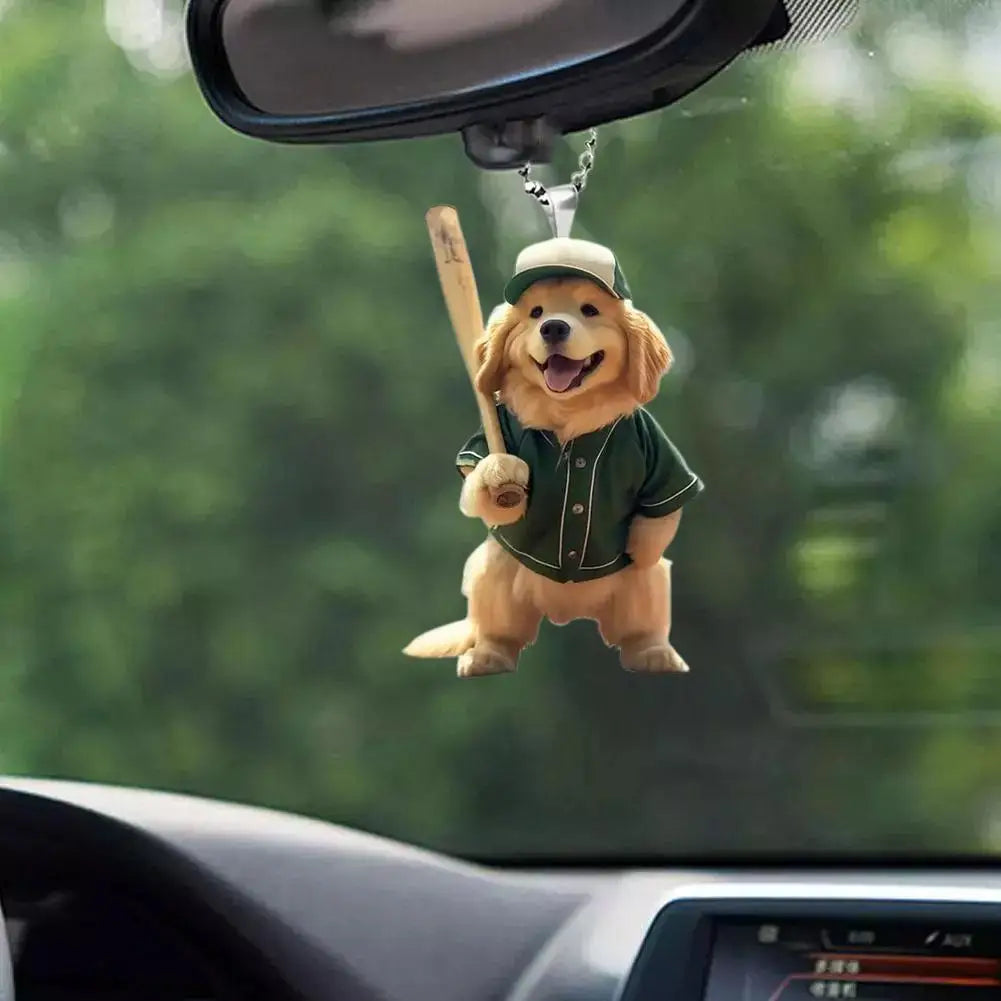 2D Car Pendant Acrylic Dog Drop Ornament Cute Cat Acrylic Material Plane Car Pendant  Backpack Accessories Home Decoration Toy