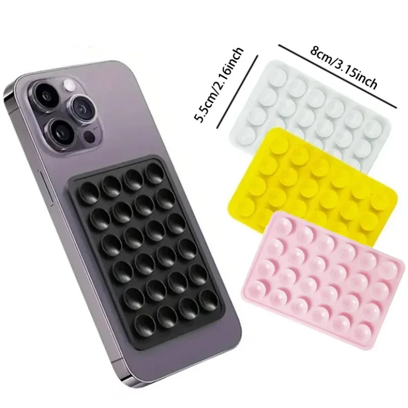 Silicone Suction Phone Holder Mat Multifunctional Suction Cup Wall Stand Square Anti-Slip Single-Sided Case Mount Back Sticker