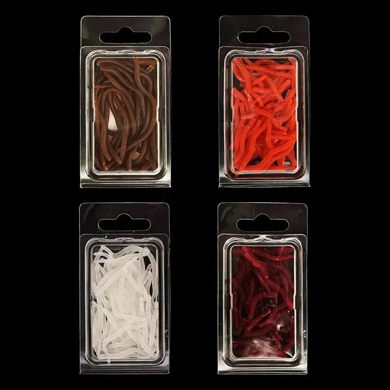 BURLE Lifelike Fishy Smell Red Soft Lures Simulation Earthworm Red Worms Artificial Fishing Lures