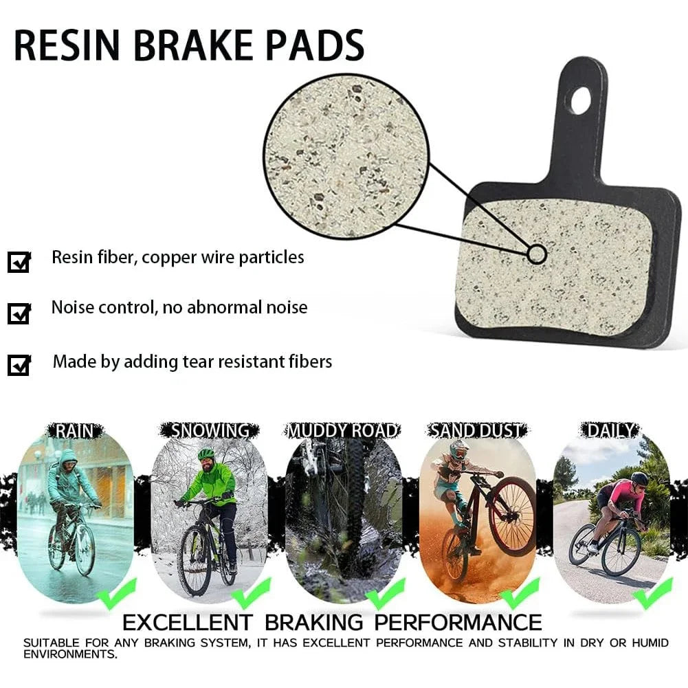 TESNO Bike Resin Disc Brake Pads - Wear-resistant Hydraulic Brake Pads Compatible with SHIMANO B01S/B03S/B05S MTB Parts