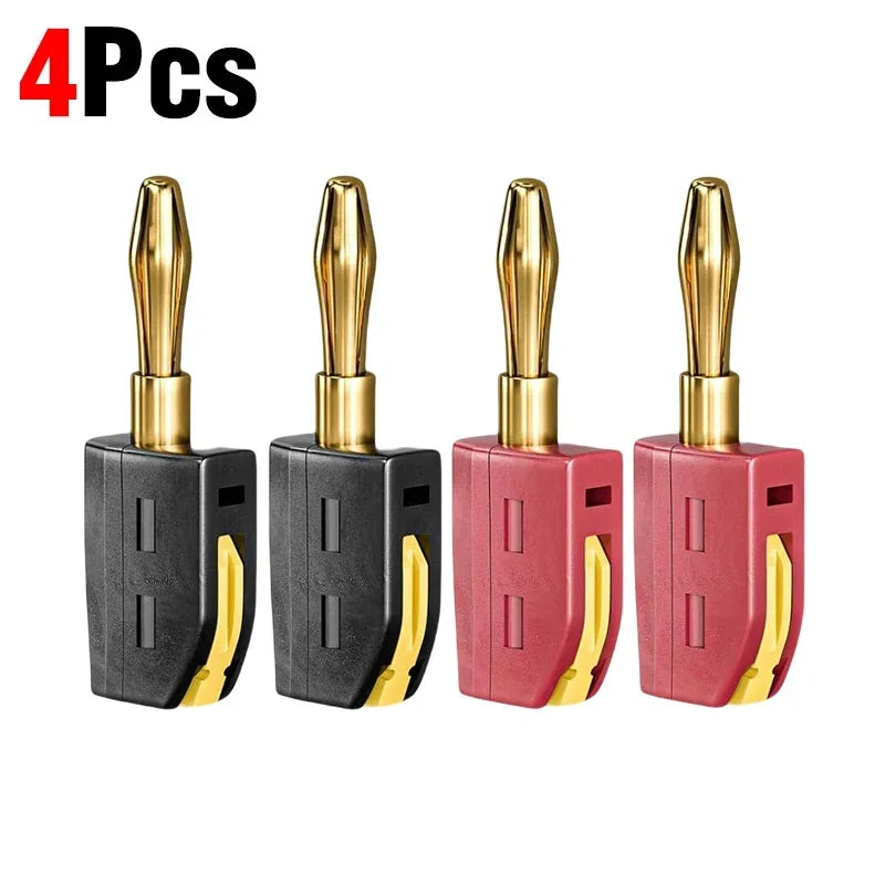 1-6PCS Portable 32A 4mm Banana Plug Solderless Quick Connect High Current Gold-Plated Connectors Audio Copper Speakers Amplifier