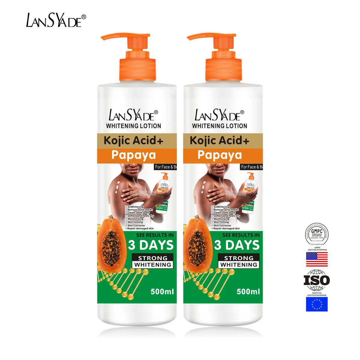 500ml Papaya Body Lotion Moisturizes The Body Skin Massage Essence, Making The Skin Smooth and Improving Roughness