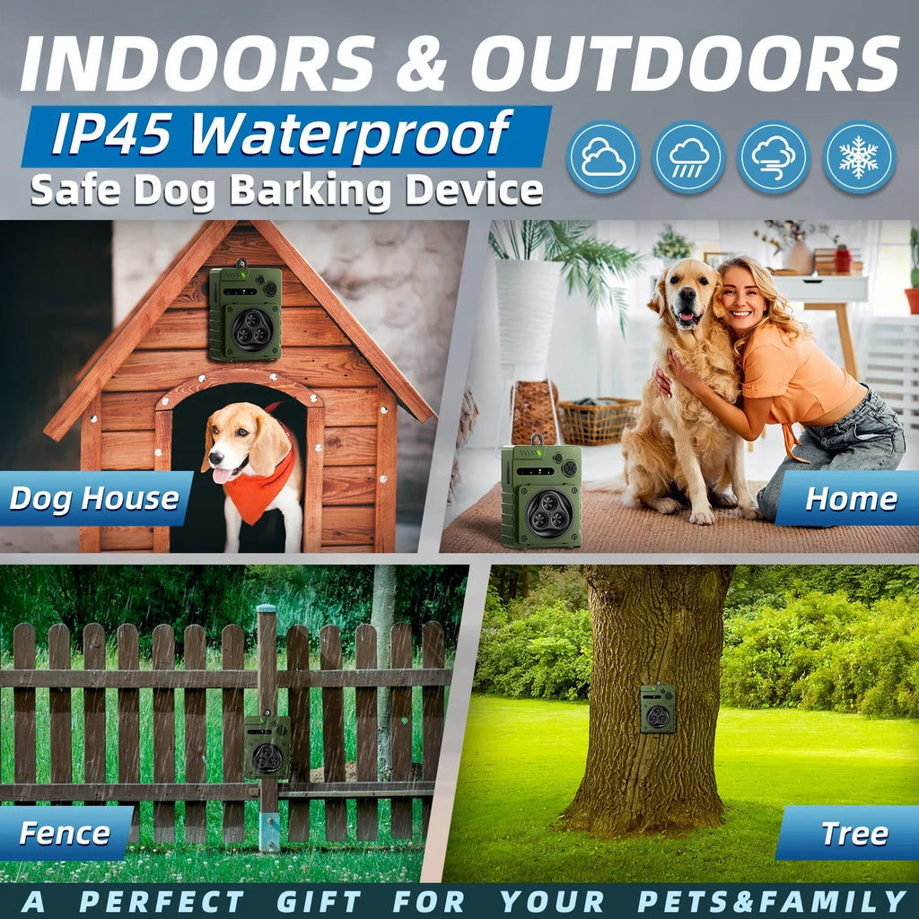 Ultrasonic Dog Anti Bark Device Rechargeable Dog Barking Stopper Indoor & Outdoor High Power Repeller Bark Repellent Automatic