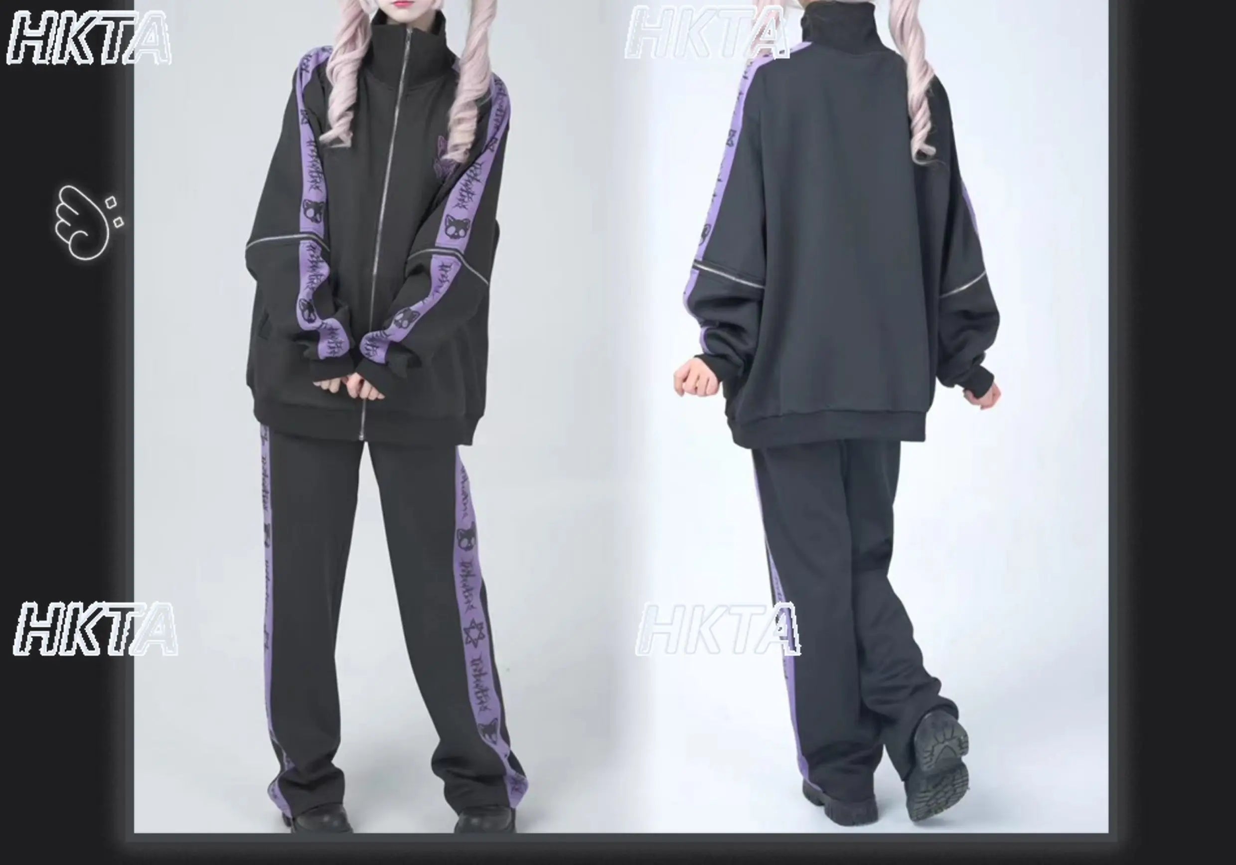 Japanese Style Halloween Gothic Clothes Anime Subculture Sweatshirt Coat Women Girls Punk College Style Black Hoodies Jacket
