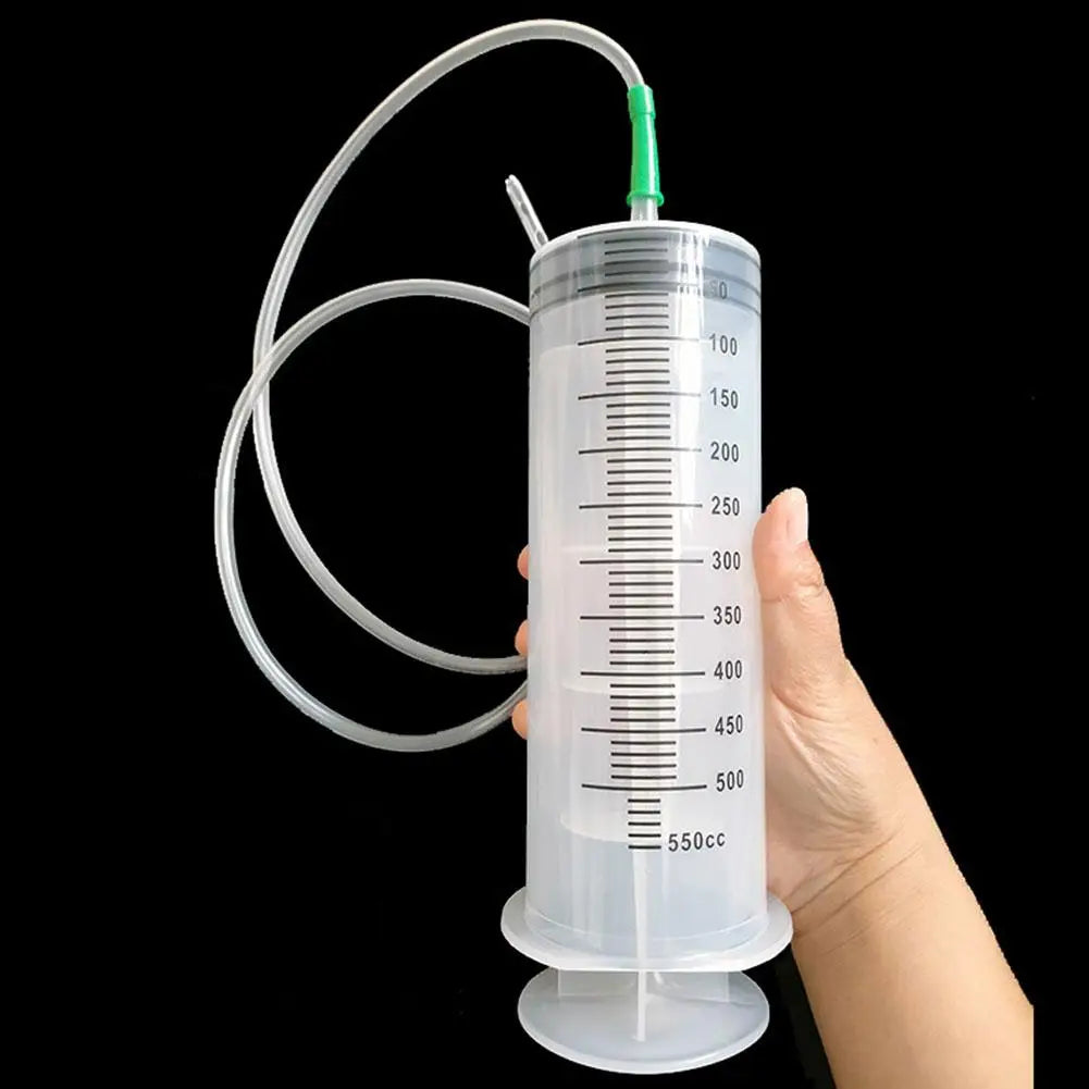 550ML Needle Barrel Oil Pump Syringe Large Syringes Reusable Pump Measuring With Scale Syringe With Tube