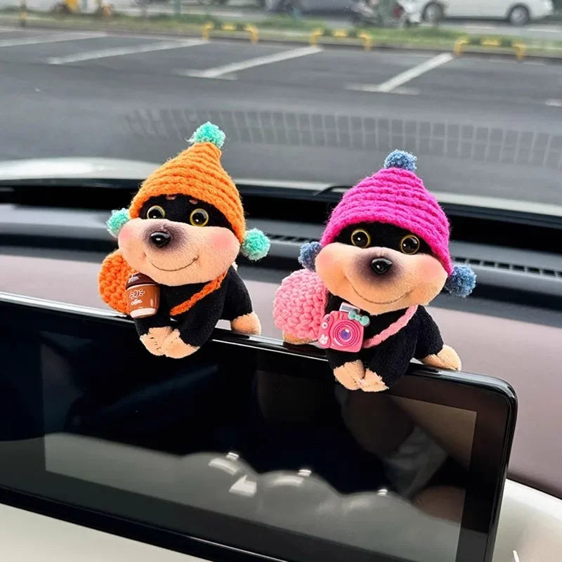 New Car Decor Kawaii Bee Dog Doll Cars Central Control Screen Display Ornaments Screen Decoration Car Interior DecorAccessories