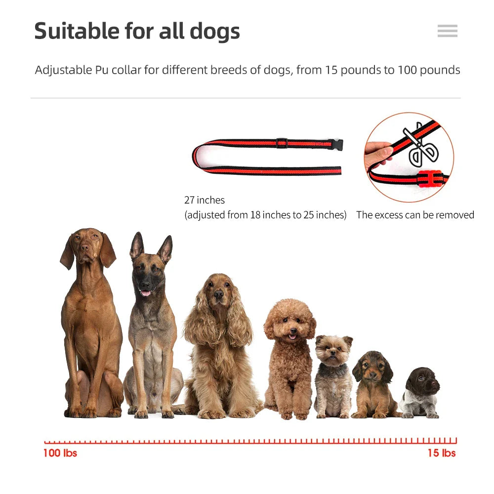 Electric Dog Training Dog Shock Collar Device Waterproof Remote Control Anti Barking Rechargeable Sound Vibration Dogs Collar
