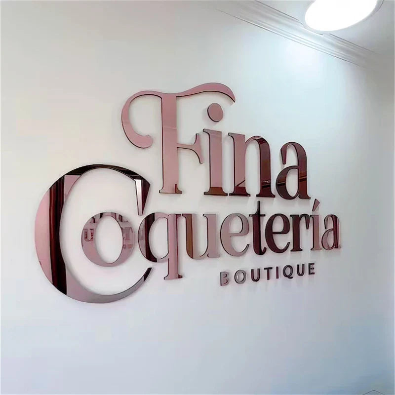 Laser Cut Logo Sign Custom 3D Office Sign Reception Sign Office Wall Decor 3D Beauty Salon Sign Aesthetic Business Signboard