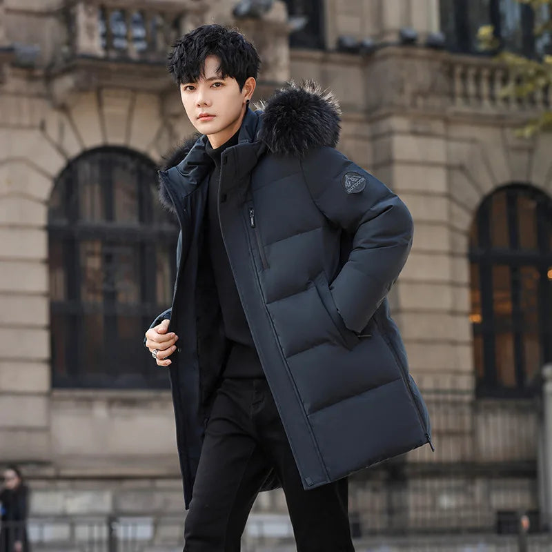 High Brand White Goose Down Jacket Coat Parka Men's Clothing Winter Padded Puffer Jackets Luxury Hooded Padding Outerwear HWY309