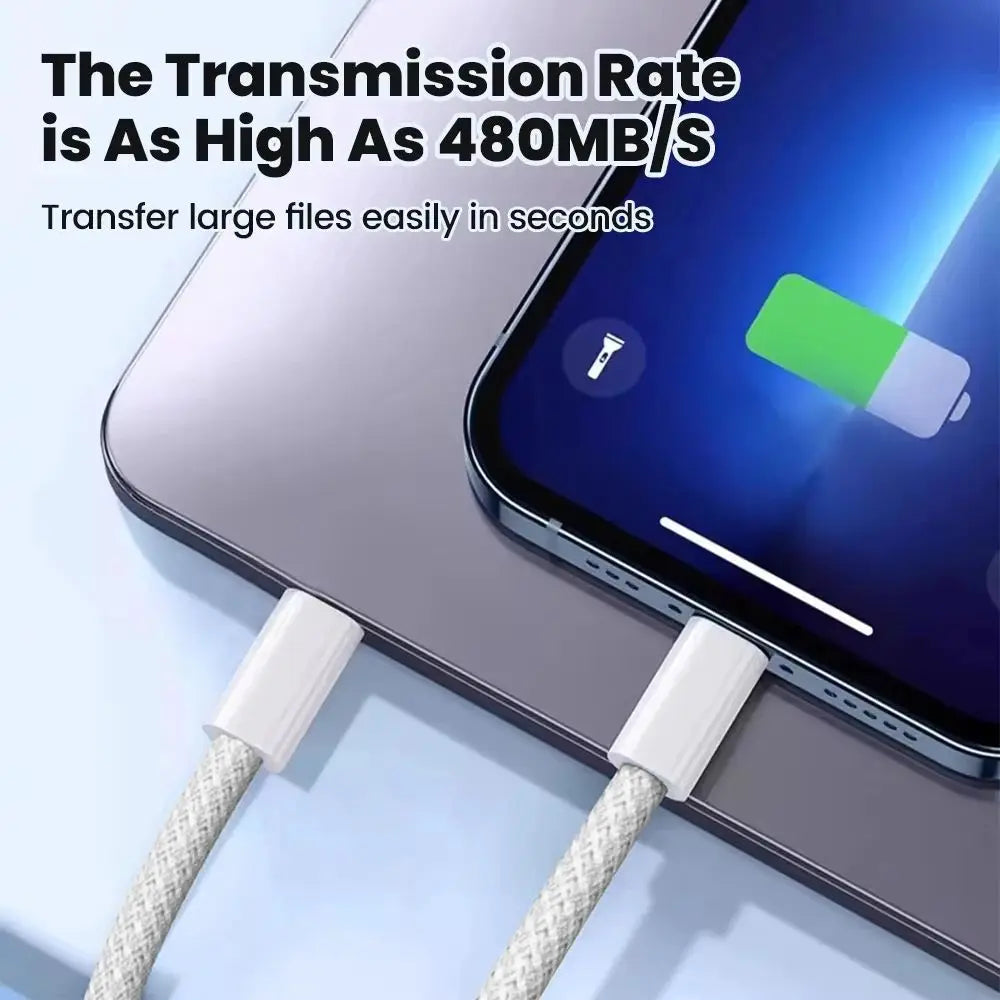 1-10PCS USB C Cable to USB C 100W Fast Charging Charger Cable Supports Fast Charging For iPhone 16 17 Samsung Xiaomi Huawei etc