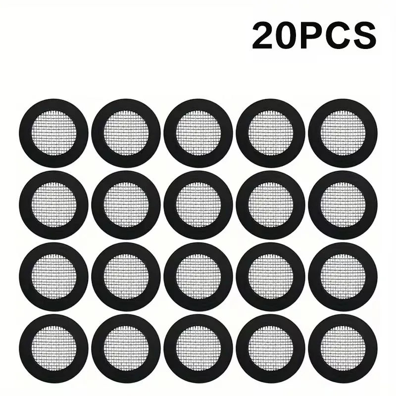 20pcs Mesh Faucet Filter Pad - Easy to Install, Suitable for Standard 1/2 Inch Shower Hose and Nozzle with Durable Rubber Seal