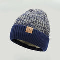 New Unisex Two-Tone Winter Hats for Men and Women - Stylish Fleece-Lined Knit Hats for Casual Winter Wear