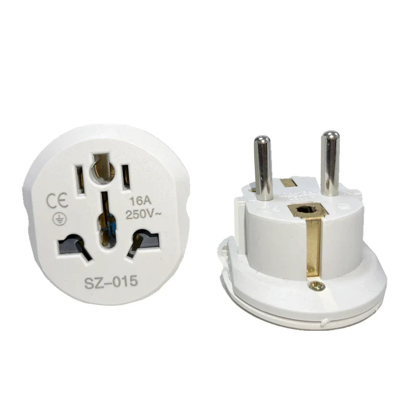 Universal Travel Adapter Converter 16A 250V Korea EU Plug 2 round Socket High Quality Wall Socket for AU US UK CN to EU KR