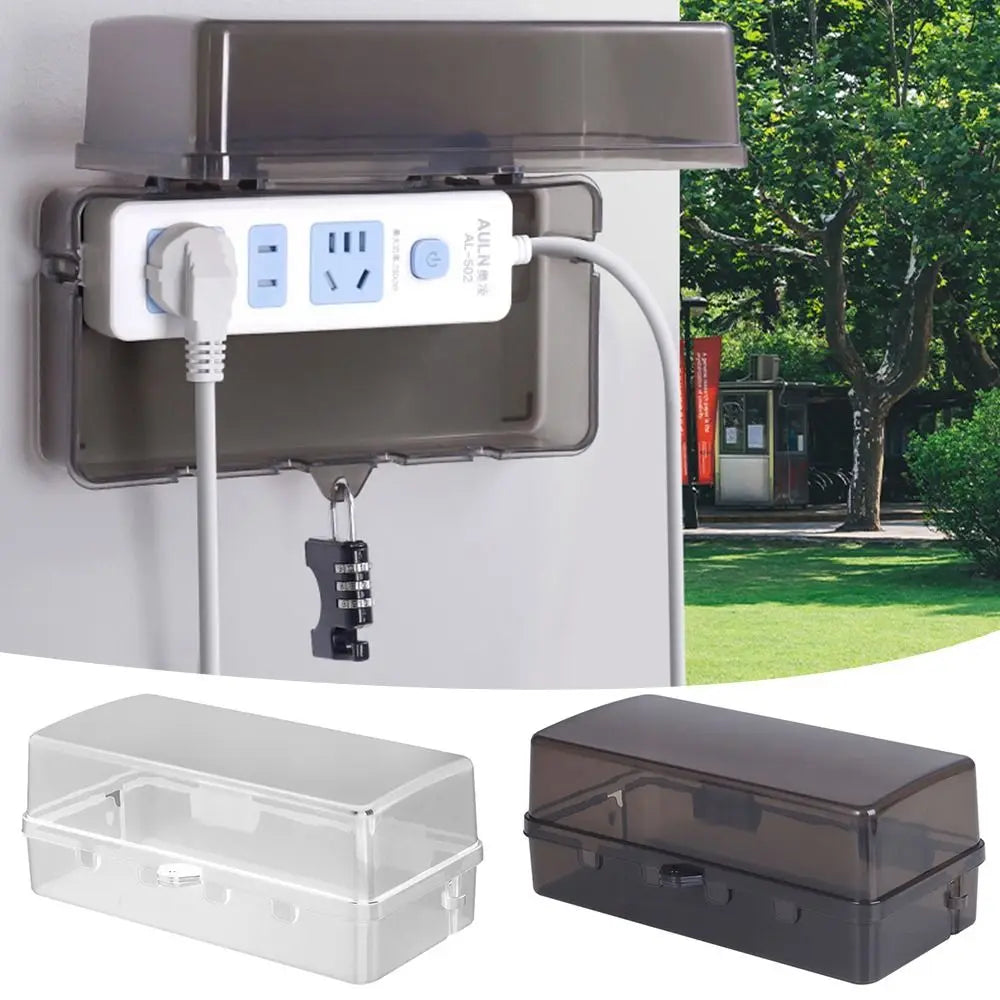 Durable Plastic Plug Box Anti-theft Waterproof Cable Management Box Protect Outlet Weatherproof Extension Lead Cover Outdoor