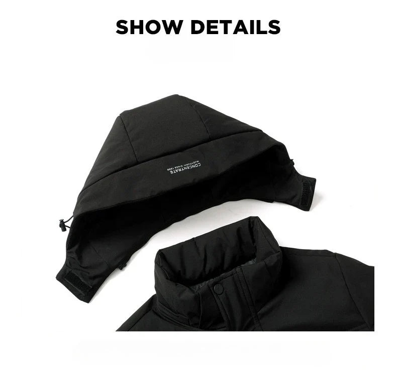 Winter Luxury Brand Men's Down Jacket Coat Parkas Padding Warm Puffer Jackets Long Man Jacket Knee Length Thickened Hooded HXY02