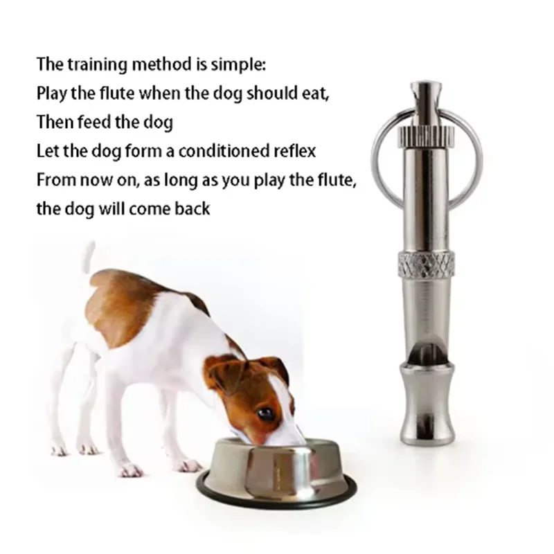 Dog Training Device Ultrasonic High-Frequency Sound Adjustable Dogs Whistle Stainless Steel Durable Pet Training Dog Whistle