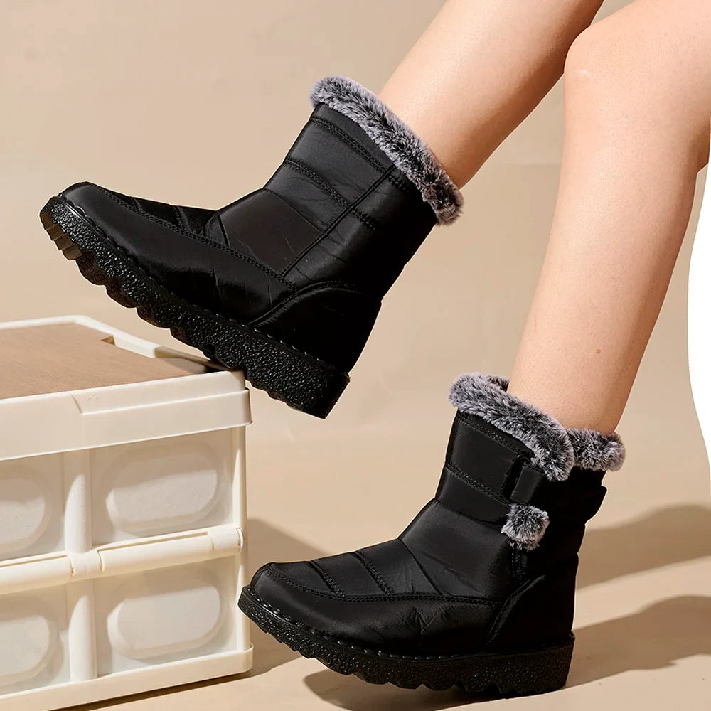 Winter Women Boots Waterproof Snow Boots Plus Size Casual Platform Ankel Boots Warm Fur Women Shoes Antislip Fashion Cotton Shoe