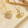 ZAKOL Korean Light Luxury Shell Pearl Necklace For Women Micro Inlaid Zircon Love Heart Moon Choker Wedding Jewelry