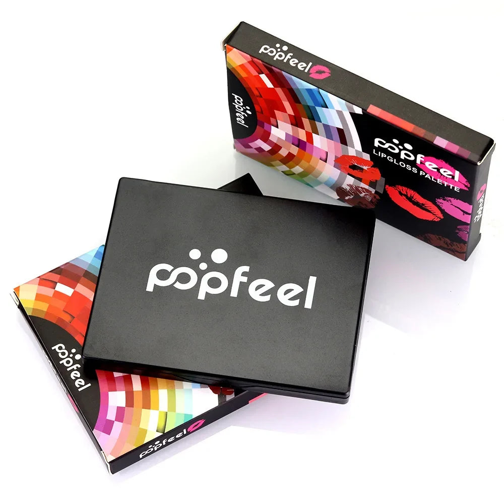 POPFEEL15 Colors Lipstick Palette Set Long Lasting Lip Gloss Korean Cosmetics Women Lip Tint Cheap and Small Beauty Lip Stain