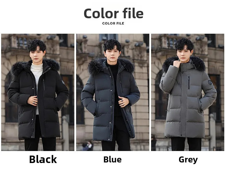 High Brand White Goose Down Jacket Coat Parka Men's Clothing Winter Padded Puffer Jackets Luxury Hooded Padding Outerwear HWY309