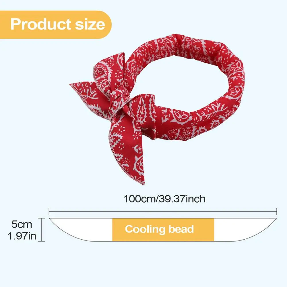Pet Cooling Scarf Cute Dog Cooling Bandana Adjustable Fast Cooling Cat Cooling Ice Scarf Reusable Cat Collar Pet supplies