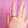 Scalloped Rainbow Gem Titanium Ring