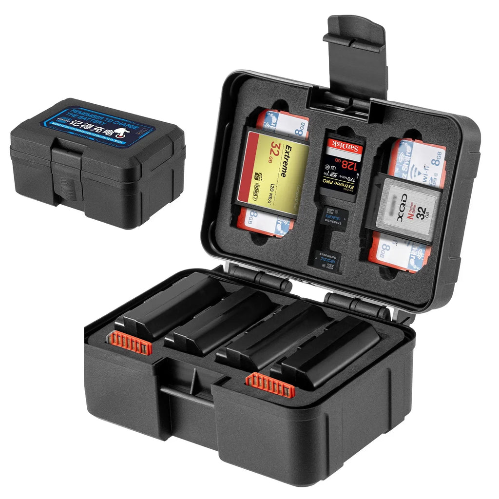 FOMITO Portable Camera Battery Case Memory Card Organizer Holder Waterproof Storage box for Canon Nikon Sony NP-FZ100 Battery