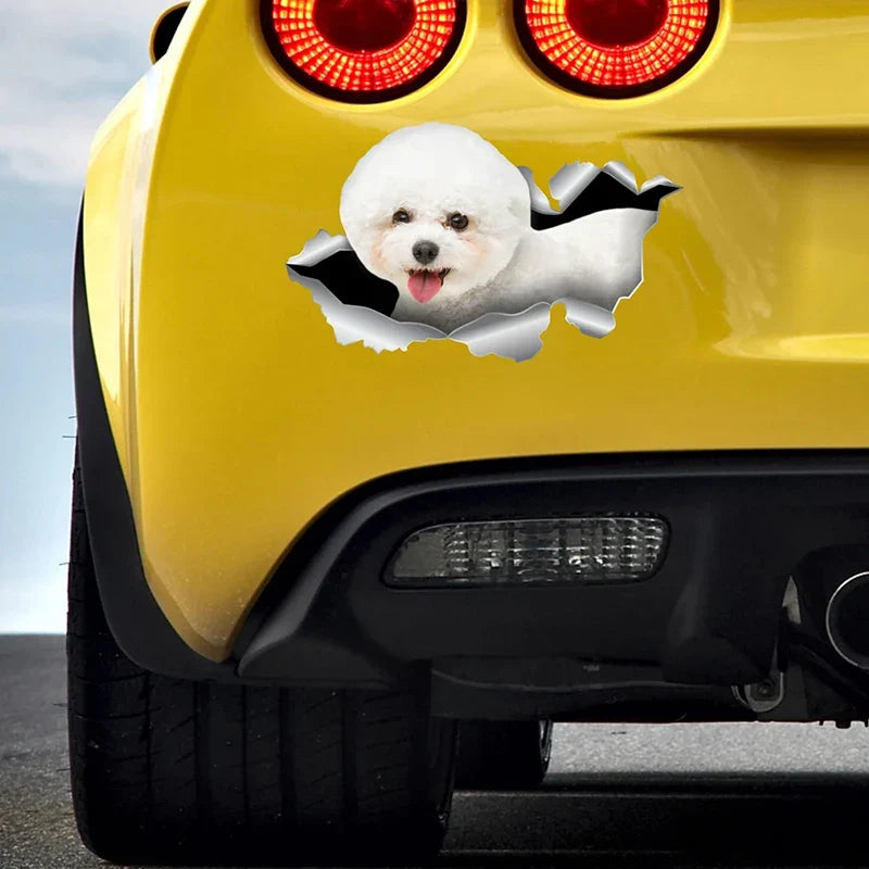 V1015# Car Sticker Bichon Frise Dog Pet Animal Waterproof Vinyl Decal Car Accessories Decor Pegatinas Para Coche