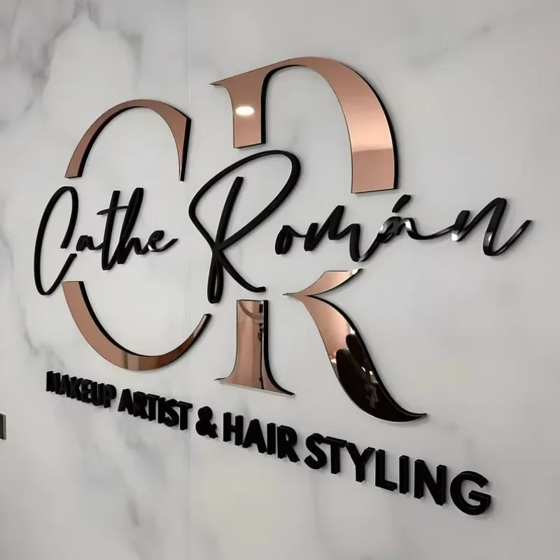 Laser Cut Logo Sign Custom 3D Office Sign Reception Sign Office Wall Decor 3D Beauty Salon Sign Aesthetic Business Signboard
