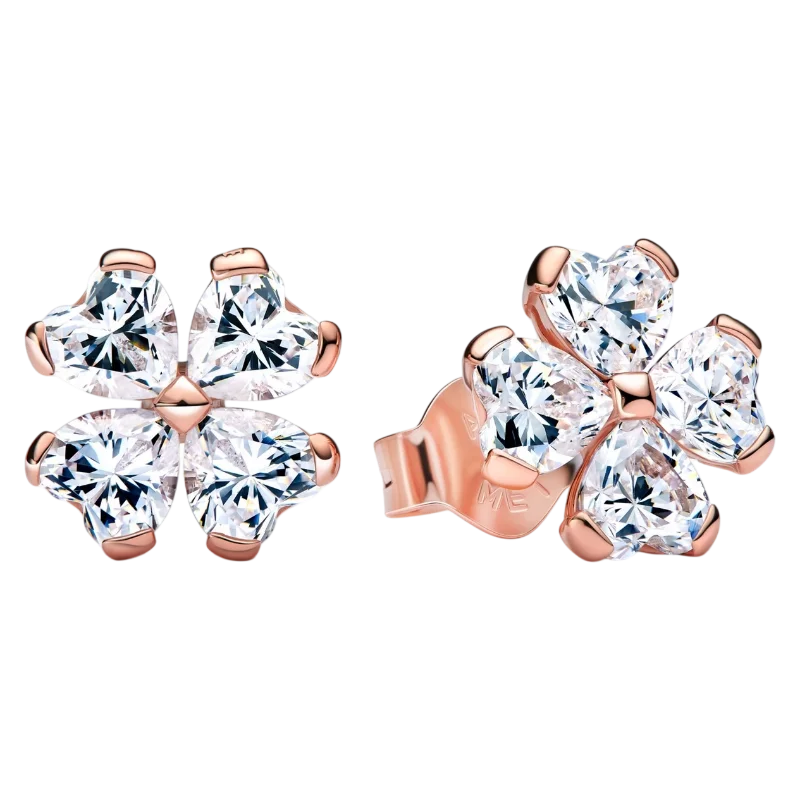 2026 Latest 925 Silver Exquisite Rose Gold Charm Earrings Personalized Pendant Beads, Fashionable Birthday Gift Gifts