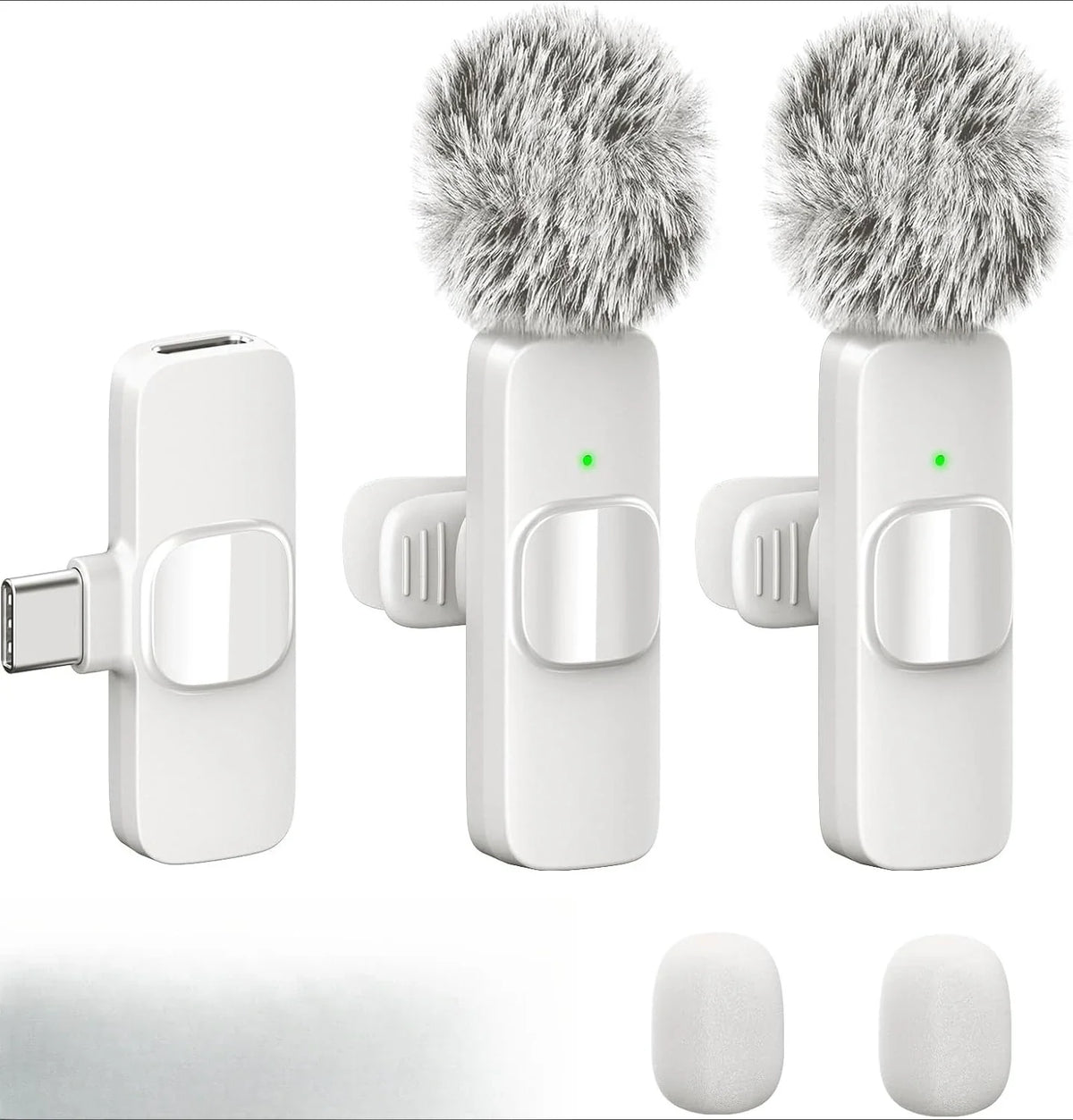 Wireless Lavalier Microphone Mini Lapel Noise Cancelling for iPhone 15/16/17 iPad Android Vlogging Interview - Compact Audio Rec
