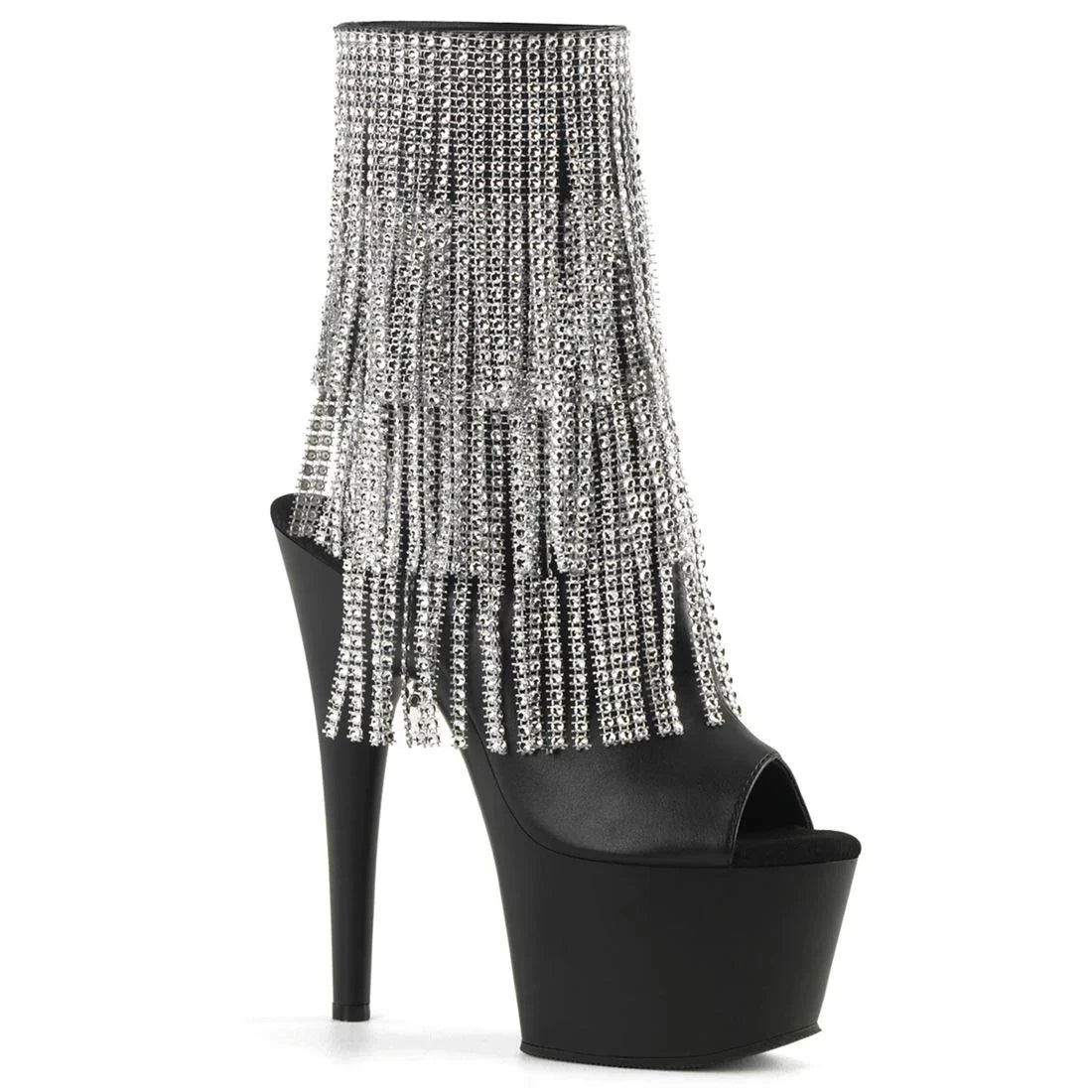 Brand Electroplated Tassels Pumps 17CM Thin High Heels Ankle Boots Pole Dance Nightclub Model Catwalk Platform Women's Shoes