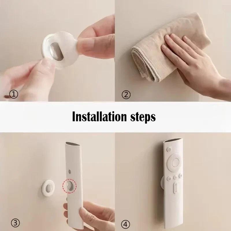 3/6pcs No Drill Magnetic Remote Holder - Wall Mount for TV/AC/DVD Remotes, White Space-Saving Design