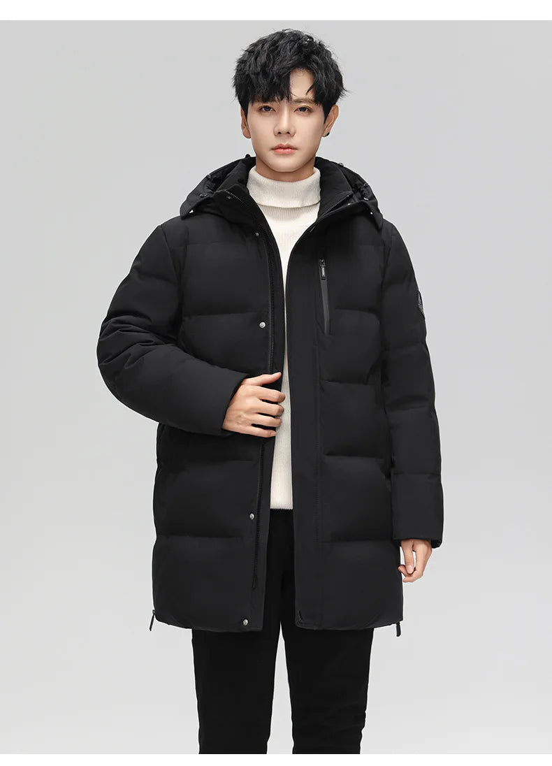 High Brand White Goose Down Jacket Coat Parka Men's Clothing Winter Padded Puffer Jackets Luxury Hooded Padding Outerwear HWY309