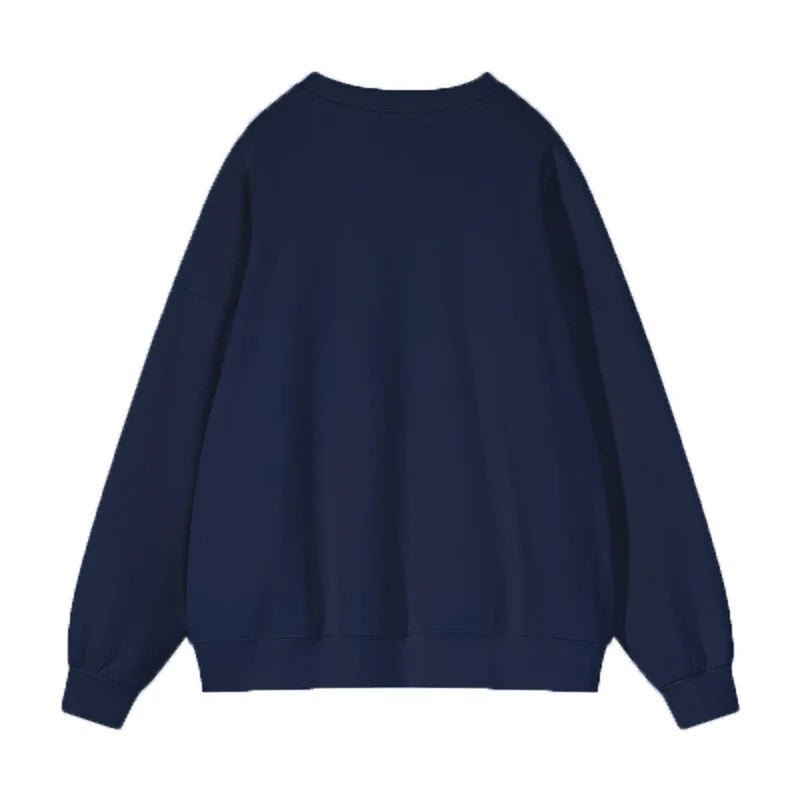 Hirsionsan Letter Print Women Sweatshirt 35% Cotton Soft Basic Loose Female Pullovers Korean Hoodies 2023 AutumnNew Y2k Fleece