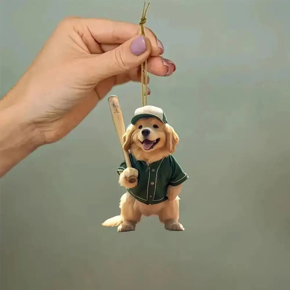 2D Car Pendant Acrylic Dog Drop Ornament Cute Cat Acrylic Material Plane Car Pendant  Backpack Accessories Home Decoration Toy