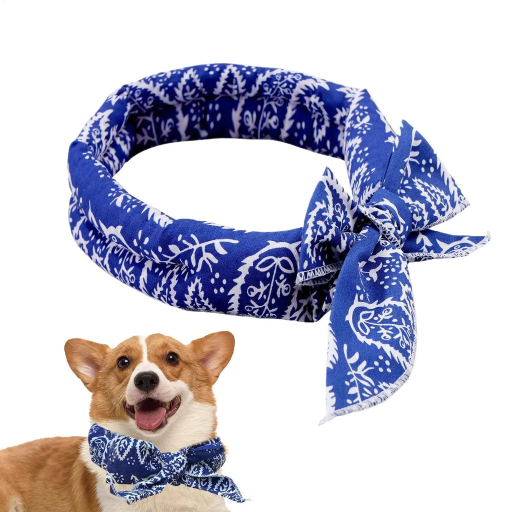 Pet Cooling Scarf Cute Dog Cooling Bandana Adjustable Fast Cooling Cat Cooling Ice Scarf Reusable Cat Collar Pet supplies