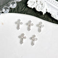 20PCS 3D Light Luxury Classic Cross Nail Charms Creative Exquisite Retro Alloy Cross Nail Art Decorations for DIY Cool Manicure