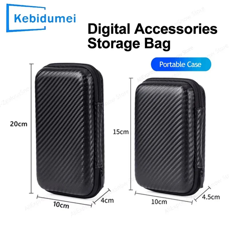 Portable Eva Storage Bag for External M.2 Hard Drive/Earphone/Data Line HDD Case Black Hard Disk Case HDD Storage Protection Bag