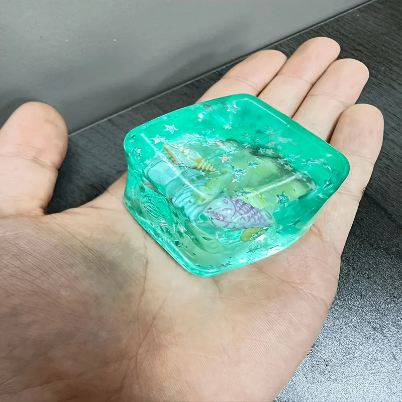 Taba Squishy Stress Balls Cube - Ocean Sensory Fidget Toy Slow Rise Squishy Toys for Kids and Adults Squeeze Relax Gift