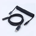 LANO Usb Keyboard Cable FGG Coiled Keyboard Usb Type C Cable Metal Aviator Connector Gaming 00B Usb Keyboard Cable