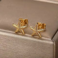 Vintage Star Shaped Earrings, Simple Star Shell Earrings, Ocean Party Jewelry Gift, New 2024 Collection