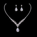 Women's Necklace Earrings Set Zircon Dangle Earrings Set Exquisite Wedding Party Jewelry Set for Anniversary Mother's Day Gift