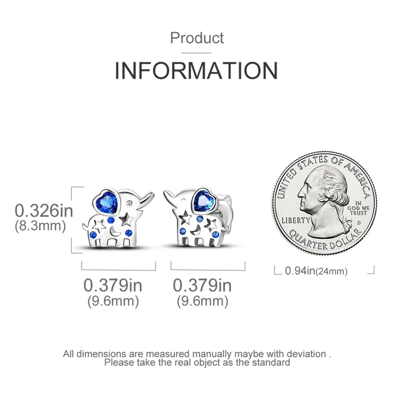 Original 925 Sterling Silver Colorful Cute Animal Pet Stud Earrings For Women Collocation For Girlfriend Birthday Gift