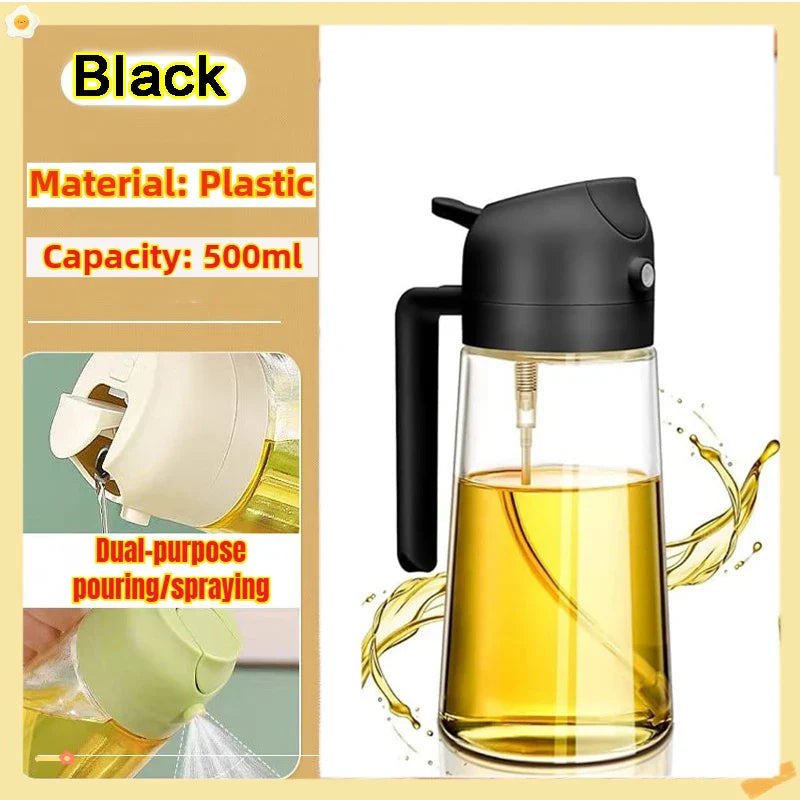 200/300/500ml Oil Spray Bottle BBQ Cooking Olive Oil Sprayer Plastic Baking Oil Spray Empty Bottle Vinegar Bottle Or  Oil brush