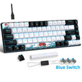 Mechanical Gaming Keyboard, 68 Keys Gaming Keyboard With Blue/Switches, Detachable Type-C Cable Mini Keyboard With Blue Light
