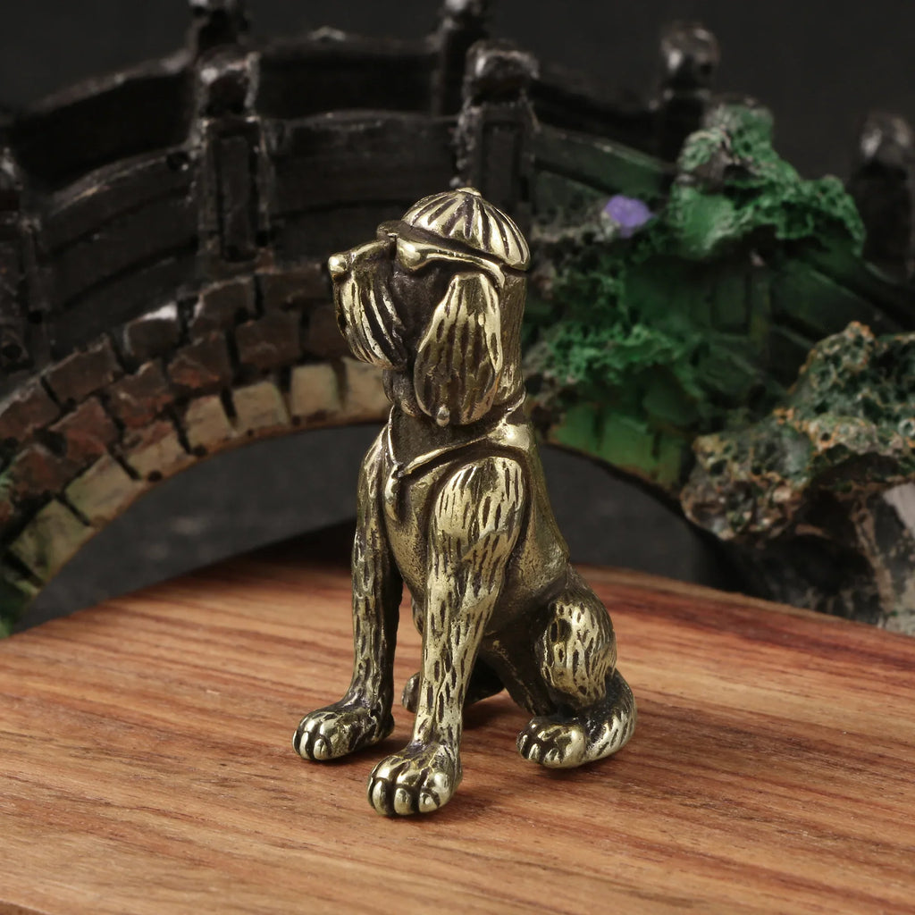 Cute Pet Dog Brass Figurines Labrador Poodle Shiba Inu Doberman Akita Dog Shar Pei Animal Desk Decoration Home Decor Gift