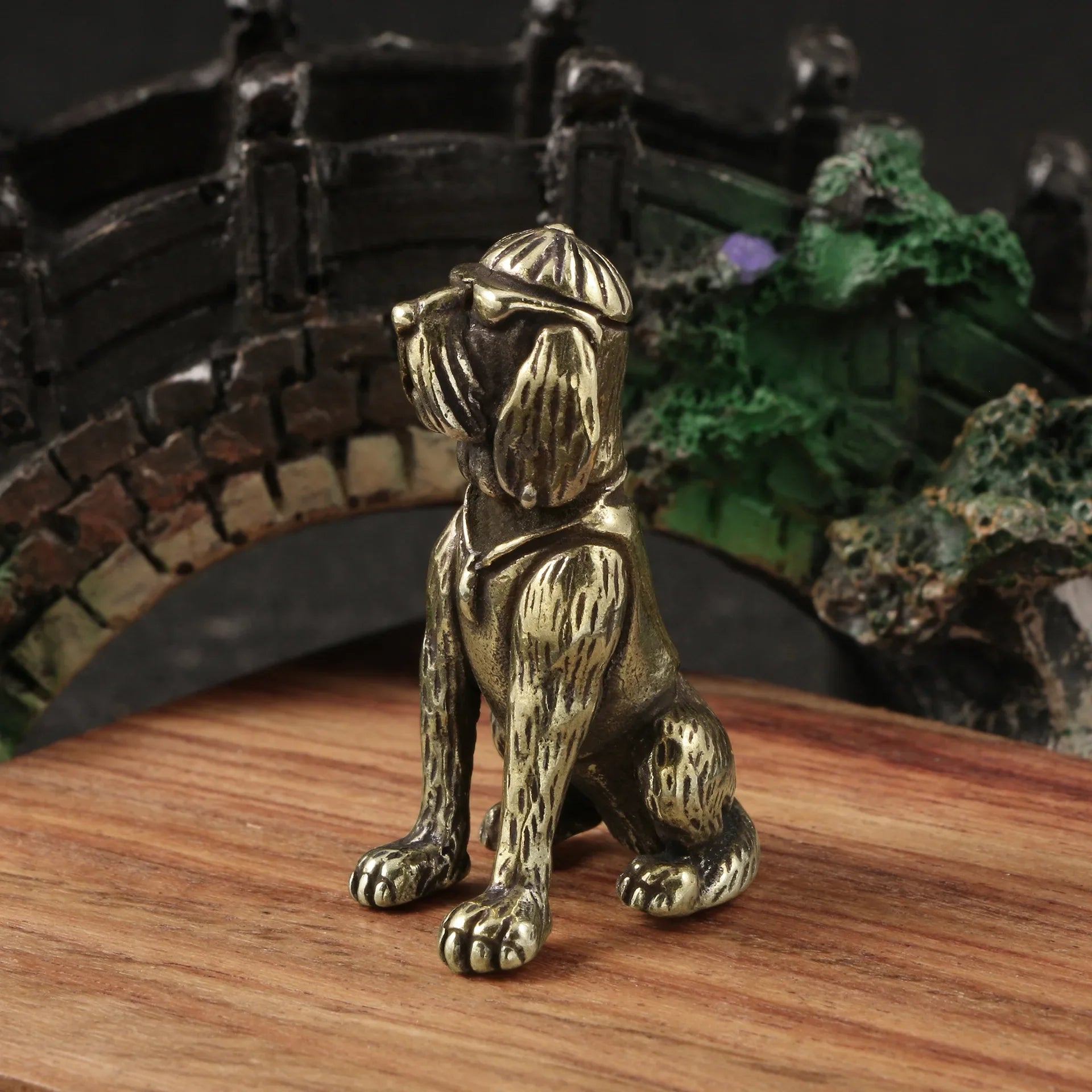 Cute Pet Dog Brass Figurines Labrador Poodle Shiba Inu Doberman Akita Dog Shar Pei Animal Desk Decoration Home Decor Gift